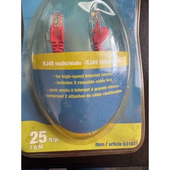 Lot of 2 - CAT5e Plus Snagless Networking Cable 25 Foot NEW NIP 631021 & 631022 - Picture 3 of 8